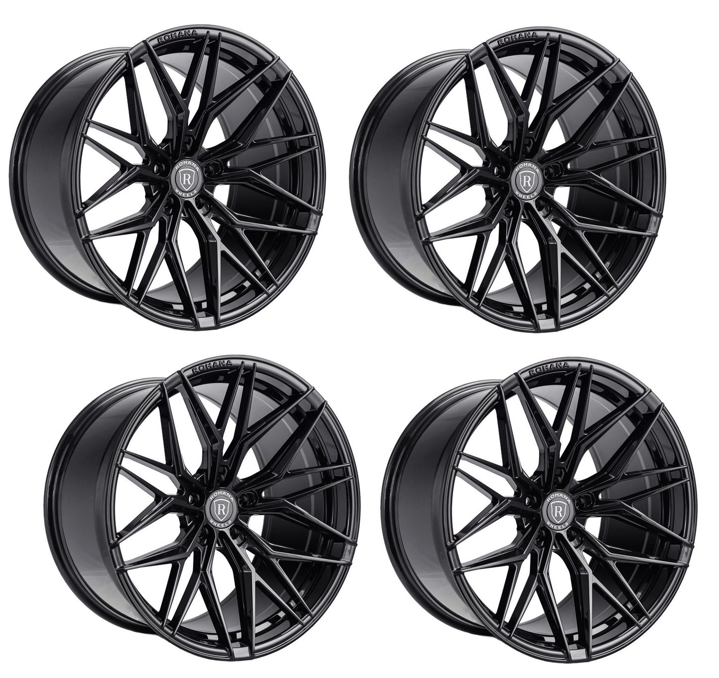 C6 Corvette Wheels - Rohana RFX17 Gloss Black Complete Set