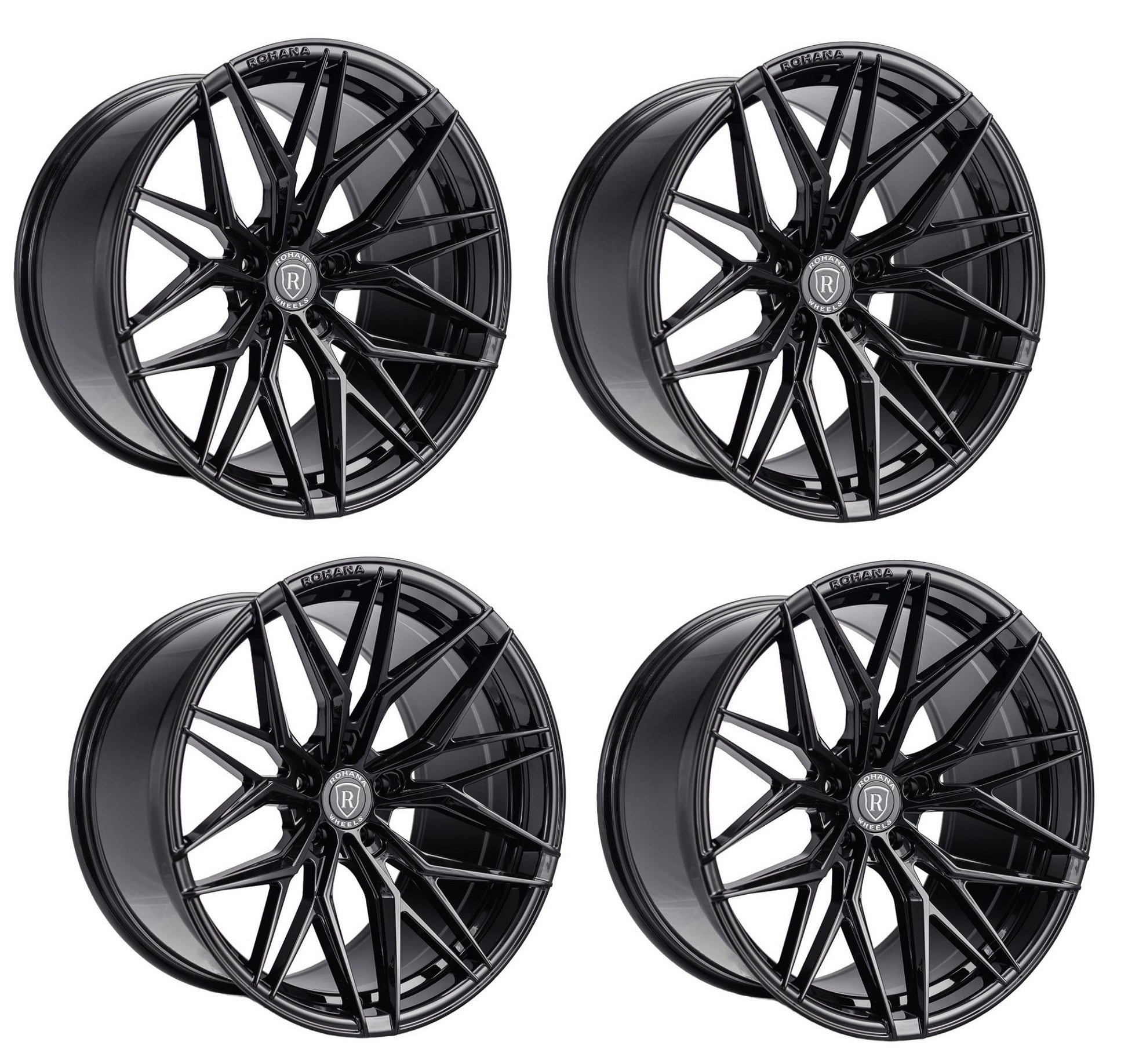 C6 Corvette Wheels - Rohana RFX17 Gloss Black Complete Set