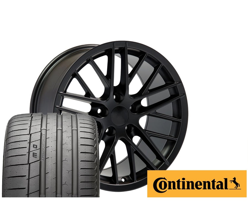 C6 Corvette ZR1 Replica Wheel and Tire Combo Sets Satin Black Surf