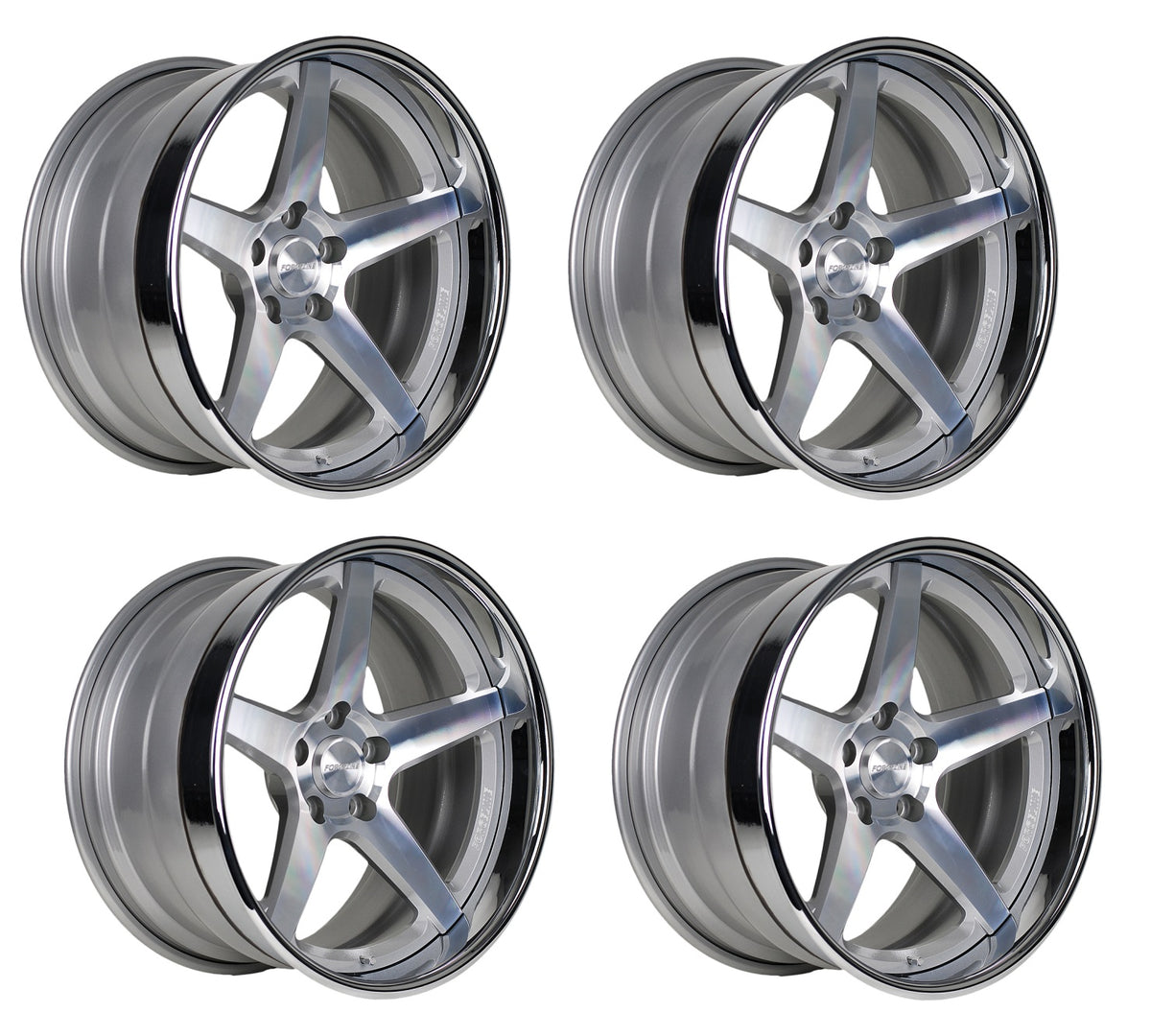 C7 Corvette Forgeline CF3C Wheels - Brushed w/ Polished Lip (Set)