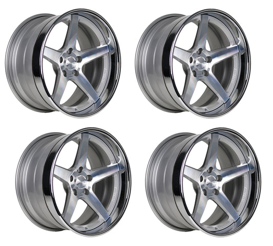 C7 Corvette Forgeline CF3C Wheels - Brushed w/ Polished Lip (Set)