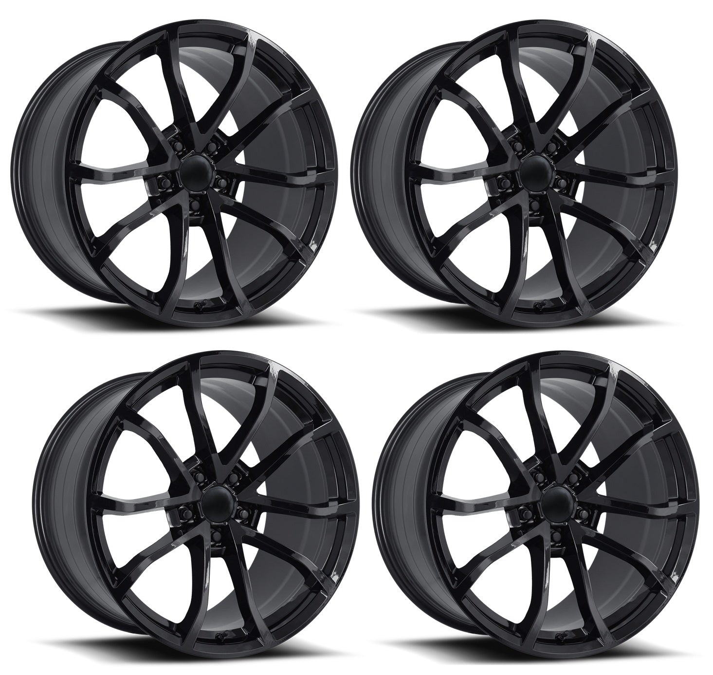 C7 Corvette Grand Sport Reproduction Wheels - Complete Set Gloss Black