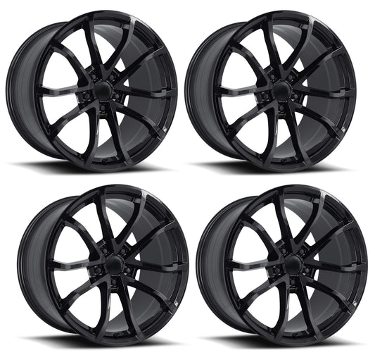 C7 Corvette Grand Sport Reproduction Wheels - Complete Set Gloss Black