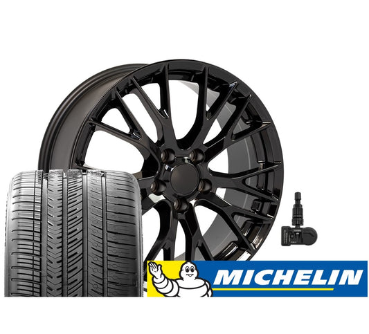 C7 Corvette Z06 Gloss Black Replica Wheel & Tire Package