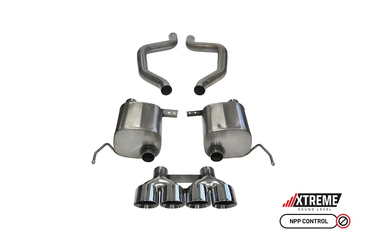 C7 Corvette Exhaust System: 2.75 in. Axle-Back XTREME Sound Level w/ Quad 4.5 in. Polished Tips | 2015-2019 Z06, GS, ZR1 - Corsa Performance