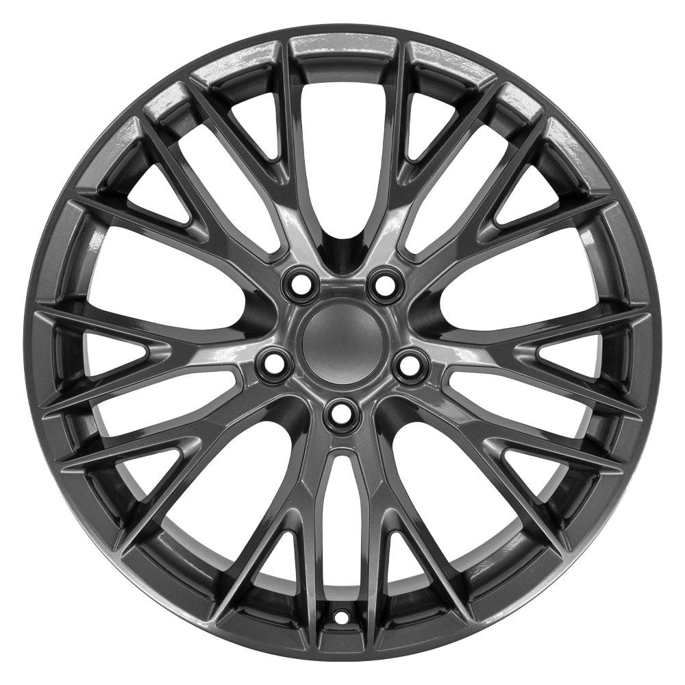 C7 Z06 Corvette Replica Wheel – Gunmetal for C6 (front view)