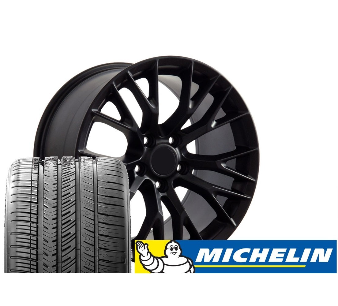 C7 Corvette Z06 Replica Wheel & Tire Package for C4 - Satin Black