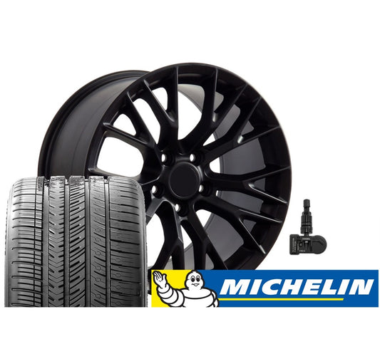 C7 Corvette Z06 Replica Wheel & Tire Package - Satin Black