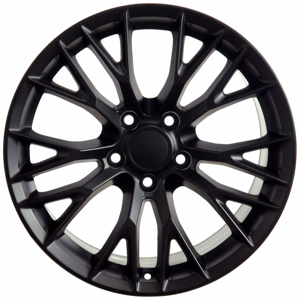 C7 Z06 Corvette Replica Wheel – Satin Black for C6 (front view)