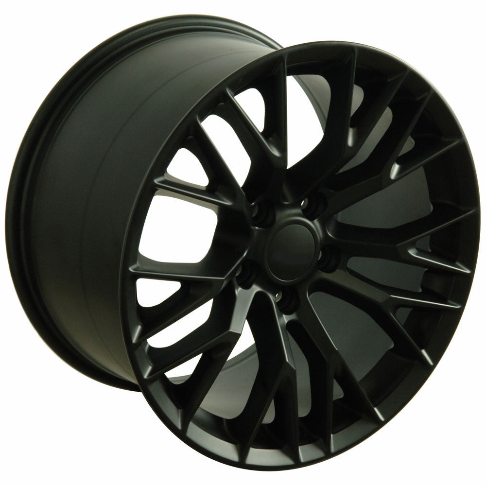 C7 Z06 Corvette Replica Wheel – Satin Black for C6 (angled view)