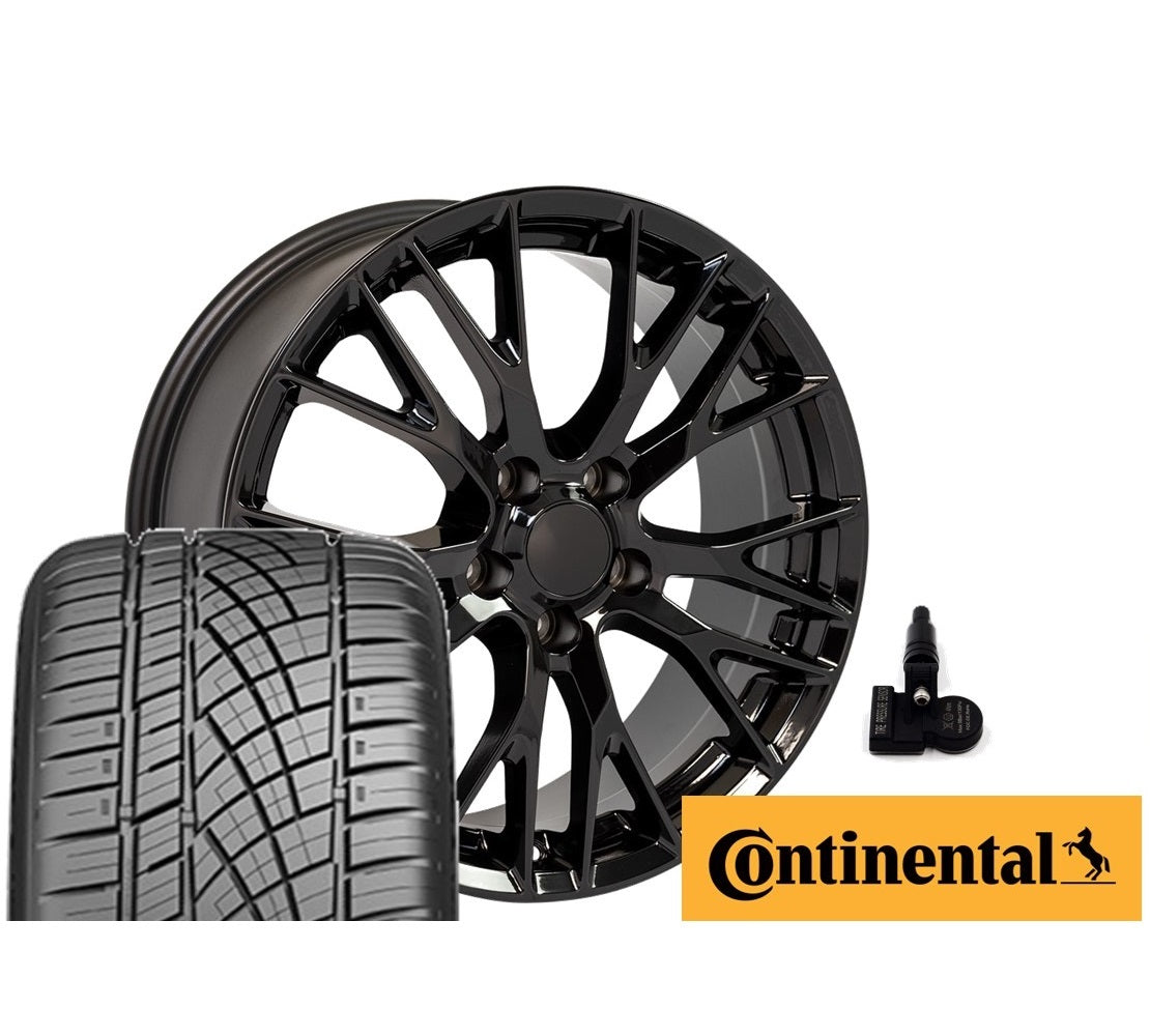 C7 Corvette Z06 Replica Wheel/Tire Combo - Gloss Black (Set)