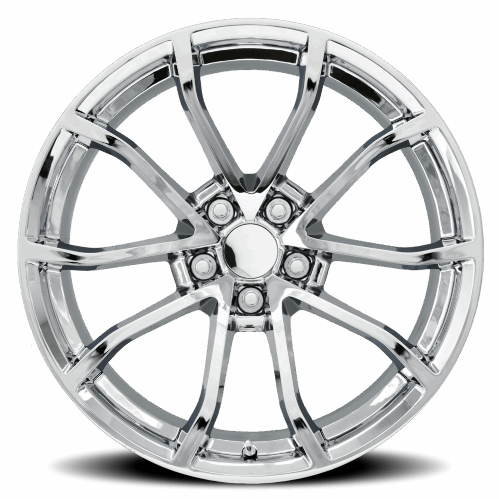 C7 Grand Sport Corvette Replica Wheel - Chrome front view