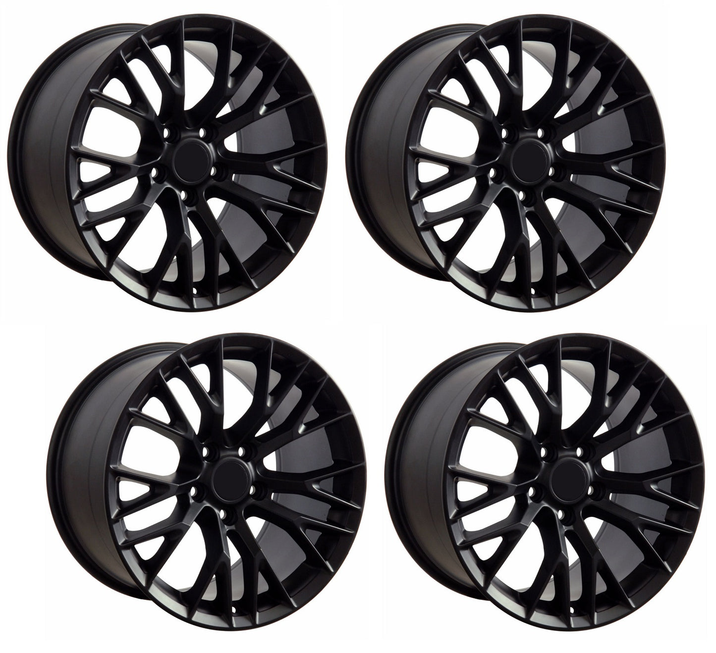 C7 Z06 Corvette Replica Wheels – Satin Black Set for C4 (1988-1996)