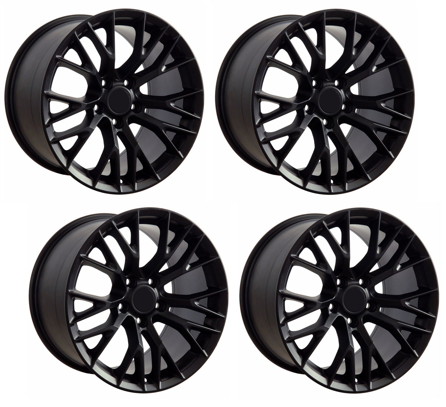 C7 Z06 Corvette Replica Wheels – Satin Black Set for C4 (1988-1996)