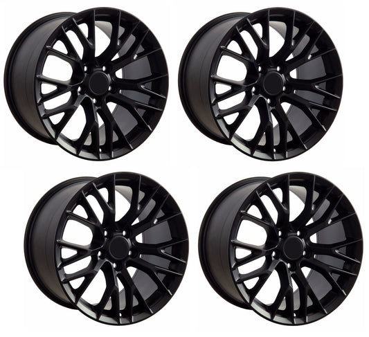 C7 Z06 Corvette Replica Wheels – Satin Black Set for C4 (1988-1996)