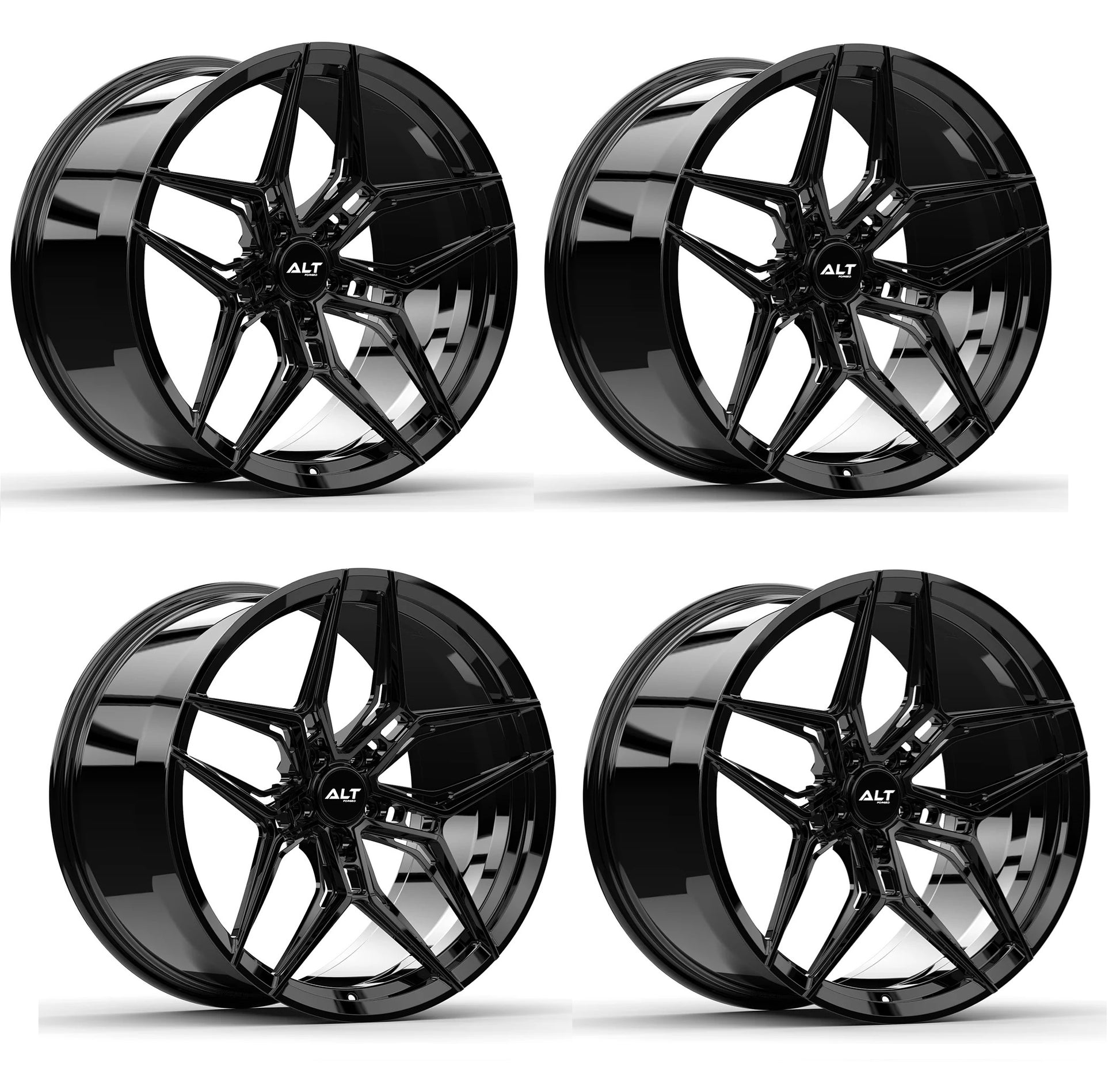 C8 Corvette Wheels: ALT18 FORGED - Gloss Black (Set)