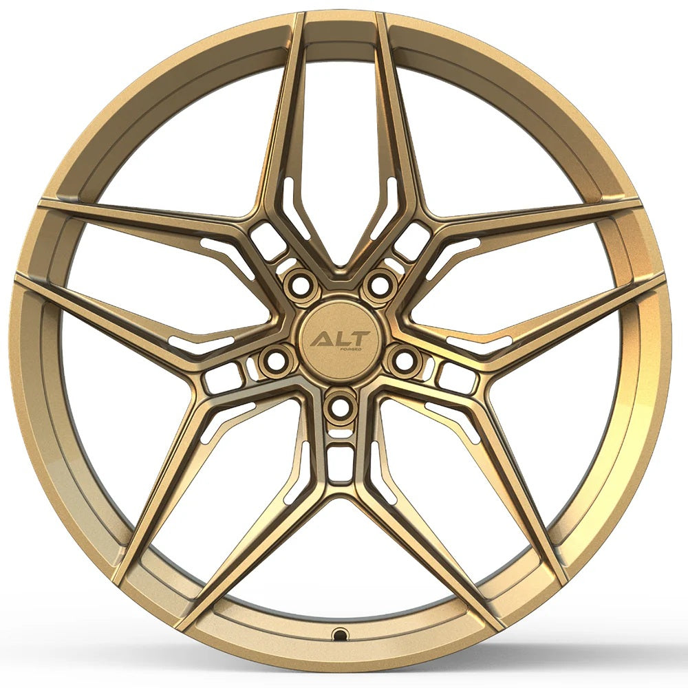 C8 Corvette Wheels: ALT18 FORGED - Gloss Bronze (front view)