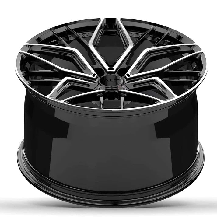 C8 Corvette Wheel: ALT20 FORGED - Gloss Black w/ Brushed Face (concave)