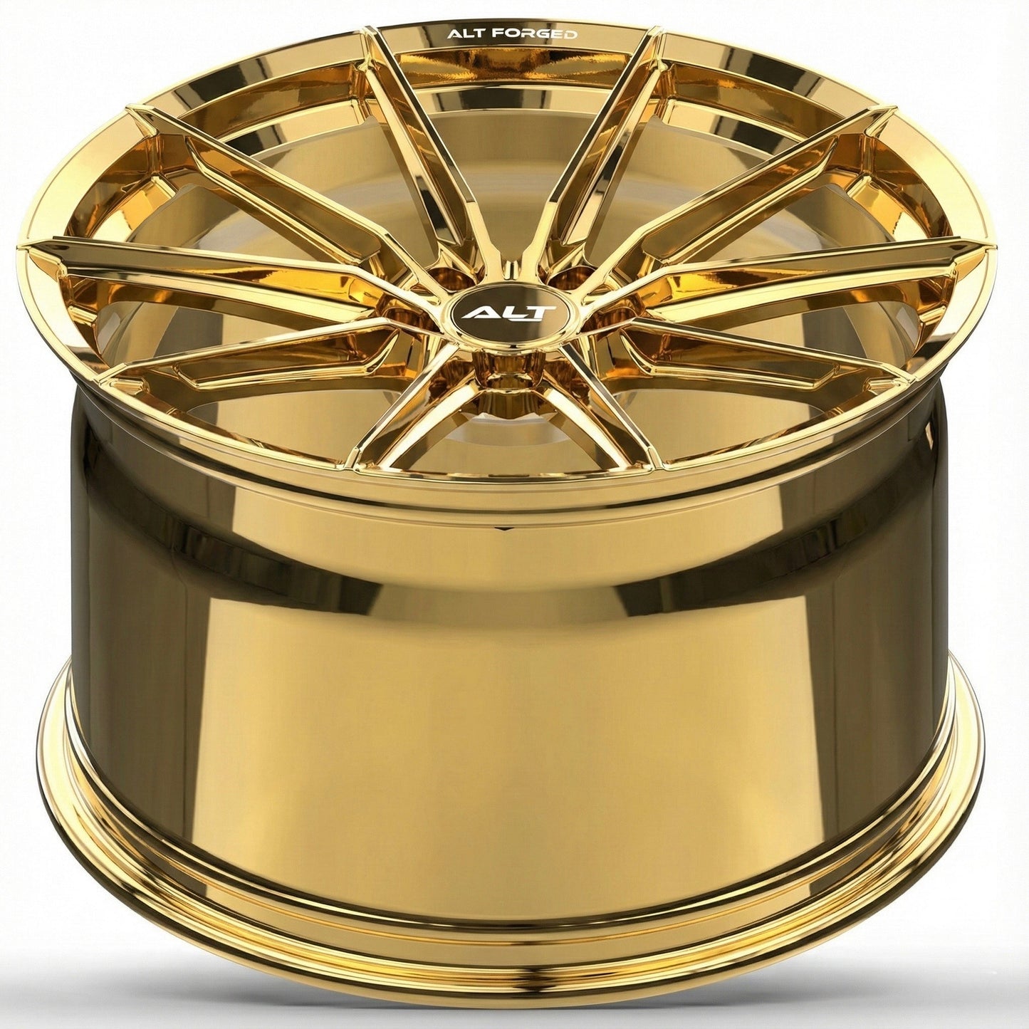 C8 Corvette Wheels: ALT6 FORGED - Gold Chrome (concave)
