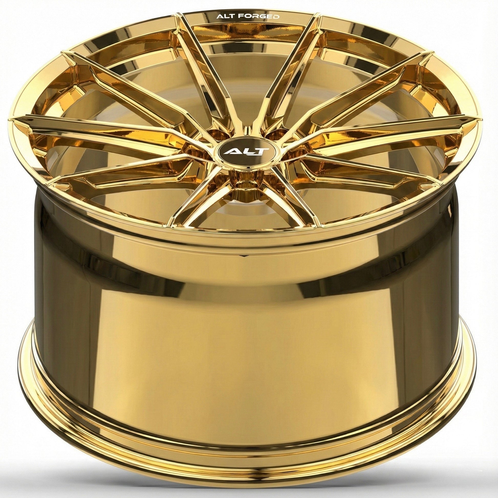 C8 Corvette Wheels: ALT6 FORGED - Gold Chrome (concave)