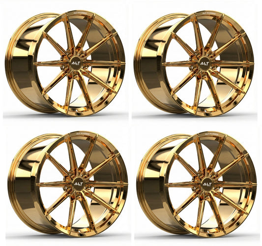 C8 Corvette Wheels: ALT6 FORGED - Gold Chrome (Set)