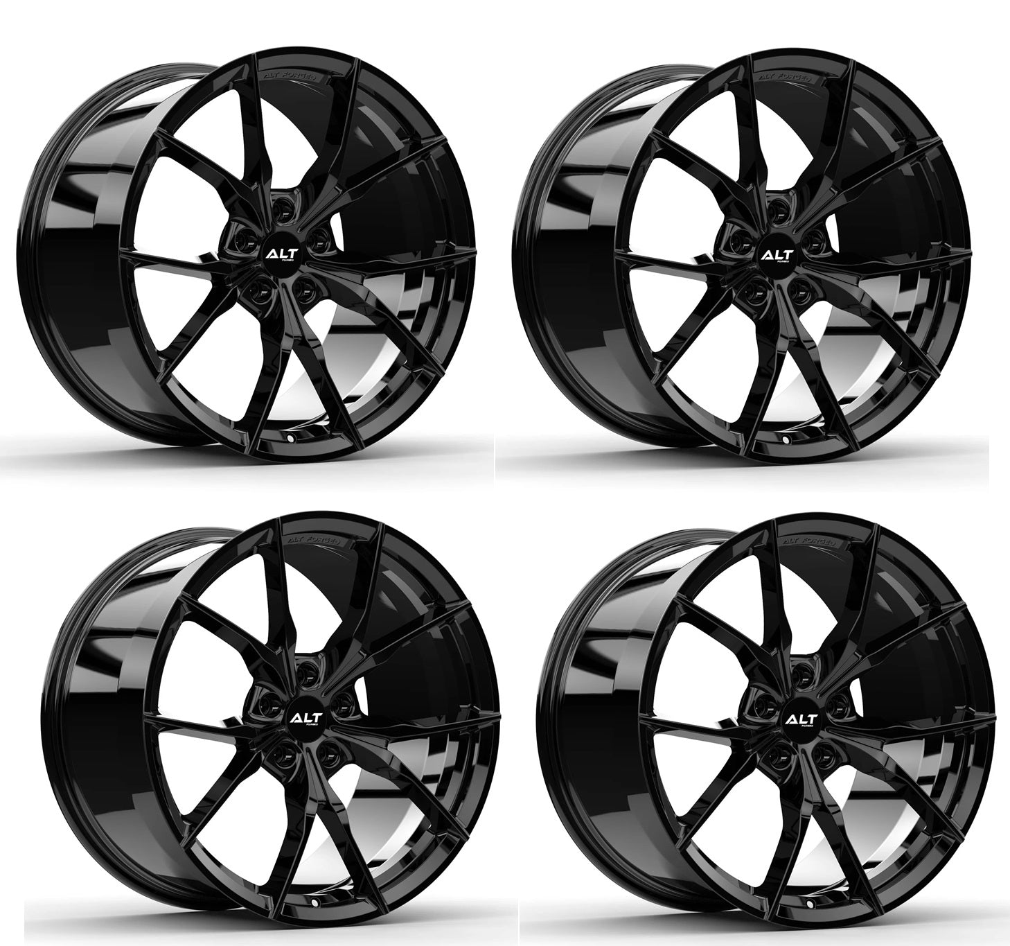 C8 Corvette Wheels: ALT7 FORGED - Gloss Black (Set)