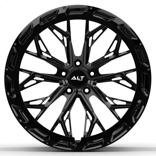 C8 Corvette Wheels: ALTR20 FORGED - Gloss Black (front view)