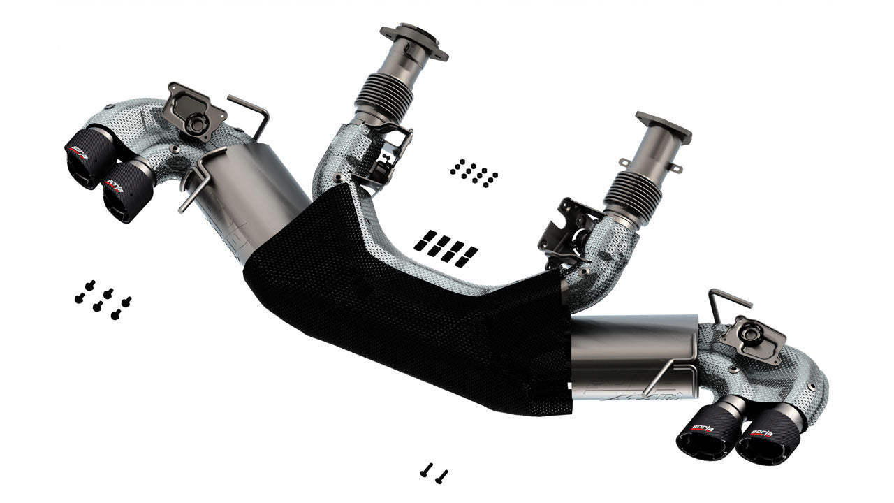 C8 Corvette Borla Exhaust: ATAK® 3" Cat-Back AFM/NPP w/ Quad 4" Carbon Fiber Tips