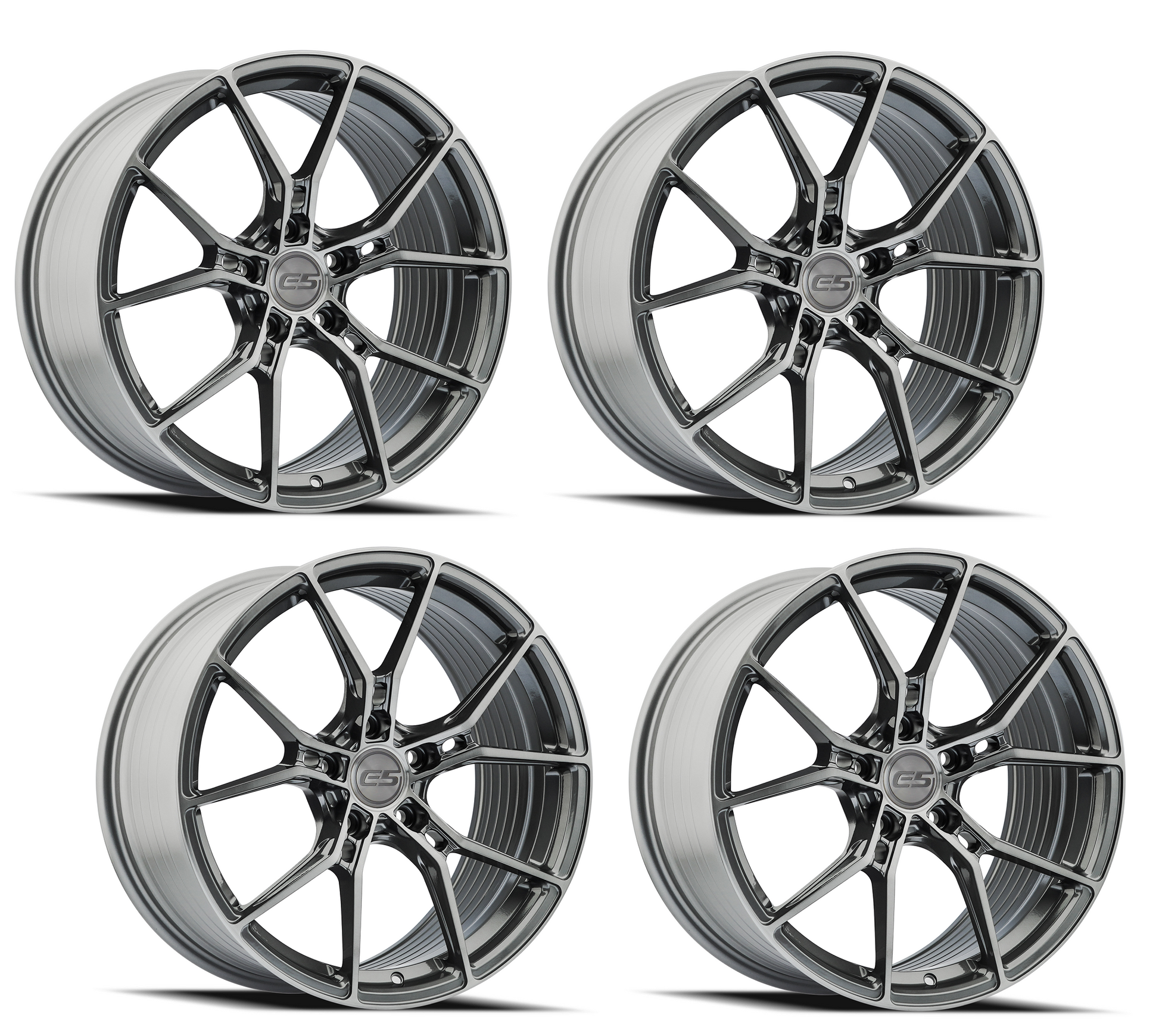 C8 Corvette Wheels: E5 Daytona - Brushed Titanium (Set)