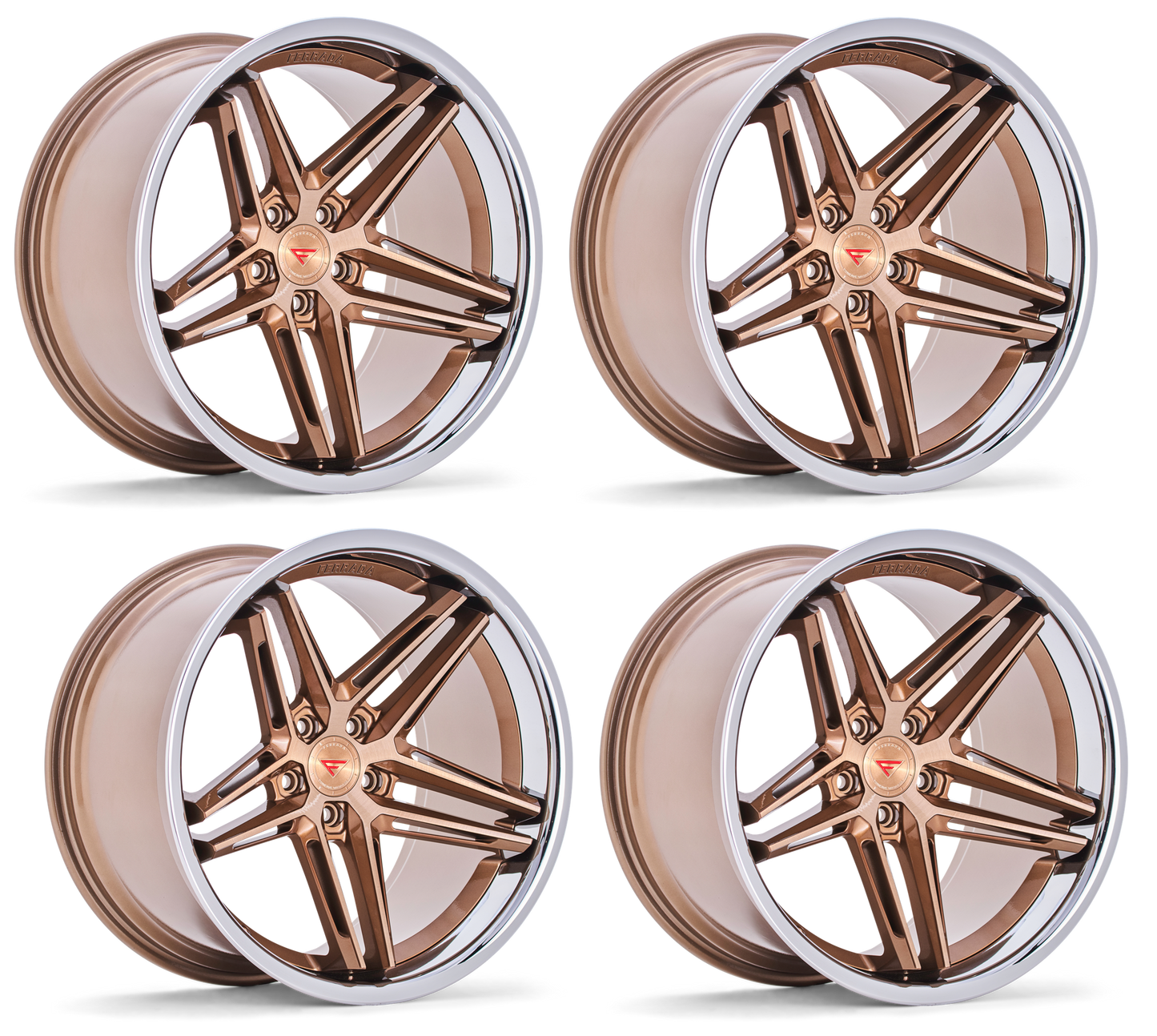 C8 Corvette Wheels: Ferrada CM1 - Brushed Cobre w/ Chrome Lip (Set)