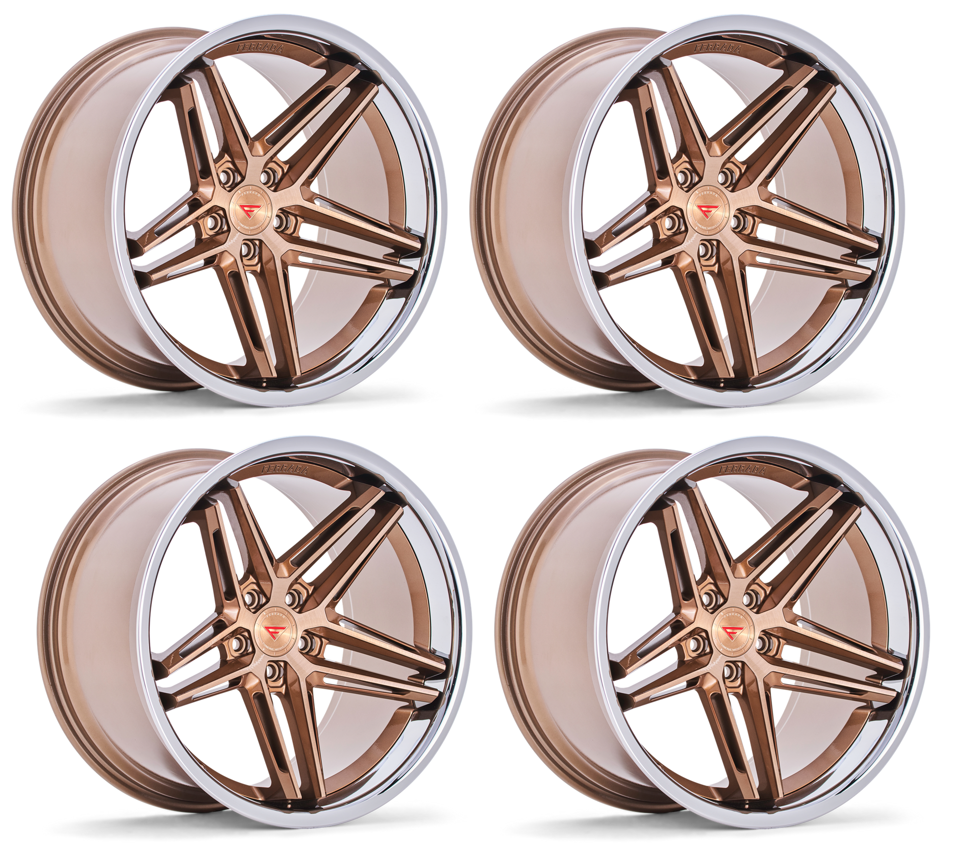 C8 Corvette Wheels: Ferrada CM1 - Brushed Cobre w/ Chrome Lip (Set)