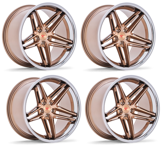 C8 Corvette Wheels: Ferrada CM1 - Brushed Cobre w/ Chrome Lip (Set)