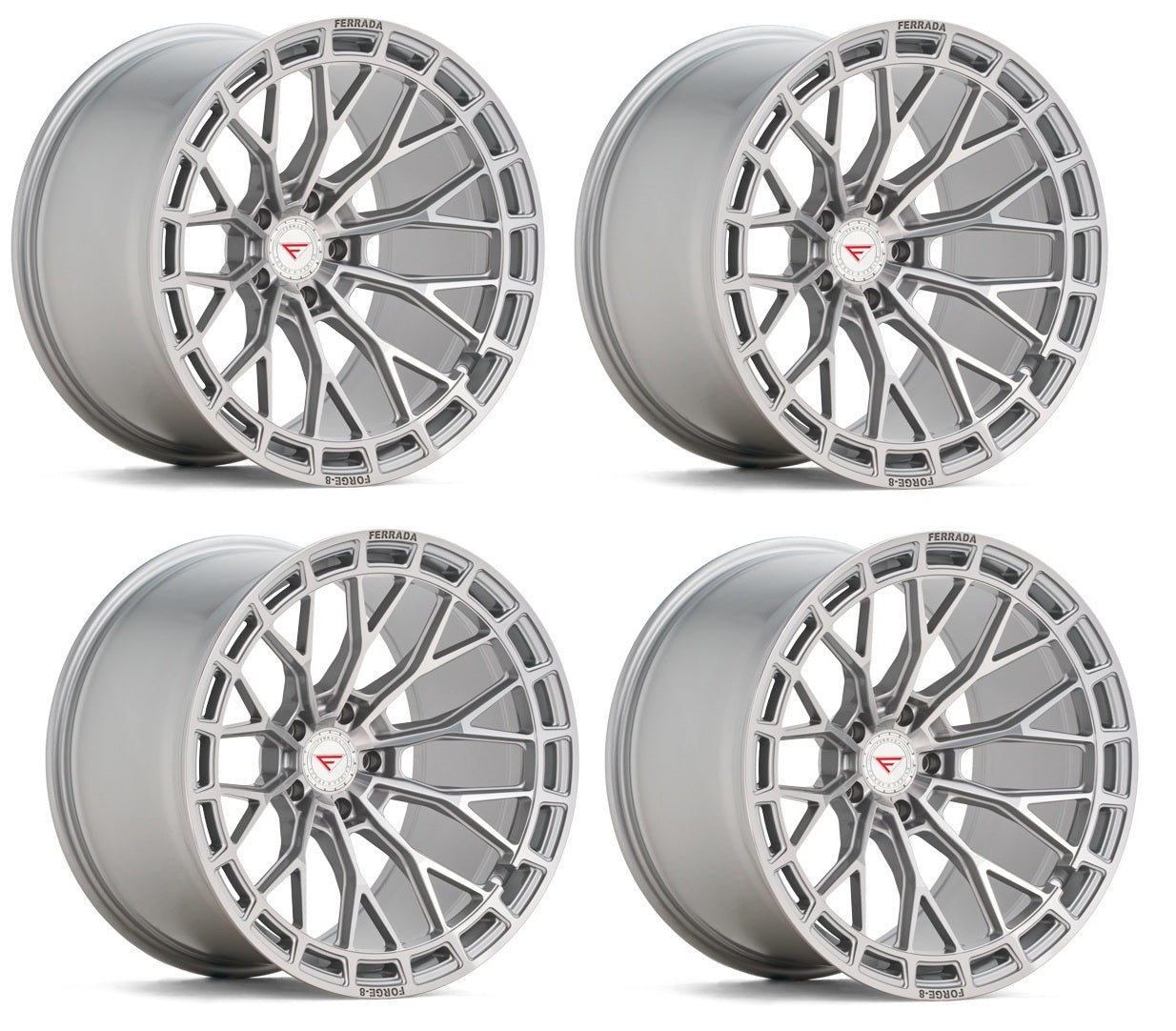 C8 Corvette Wheels: Ferrada FR12 - Machine Silver (Set)