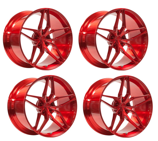 C8 Corvette Wheels: Forgeline EX1 - Transparent Red (Set)