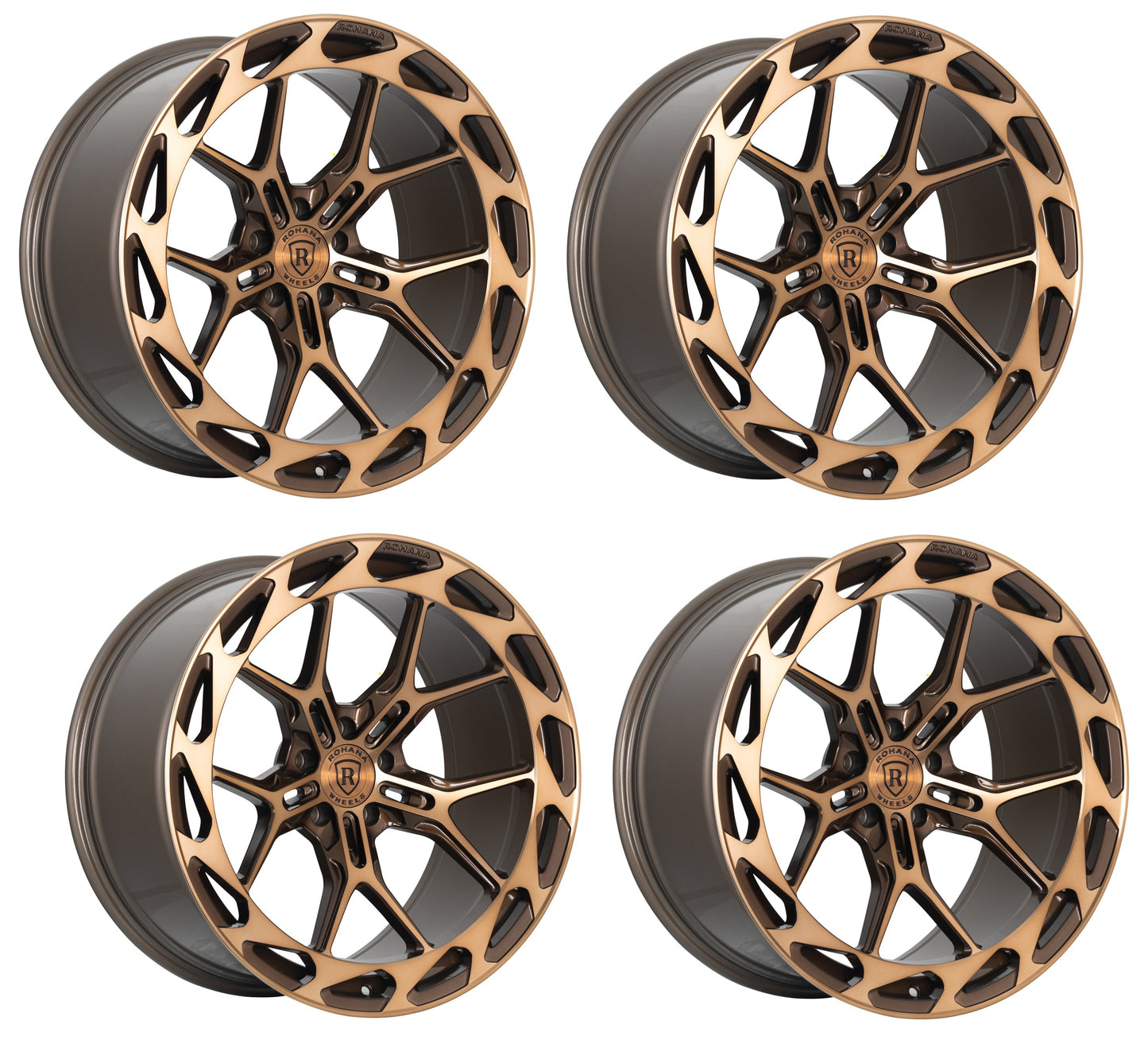 C8 Corvette Wheels: Rohana RFX19 - Machine Bronze (Set)