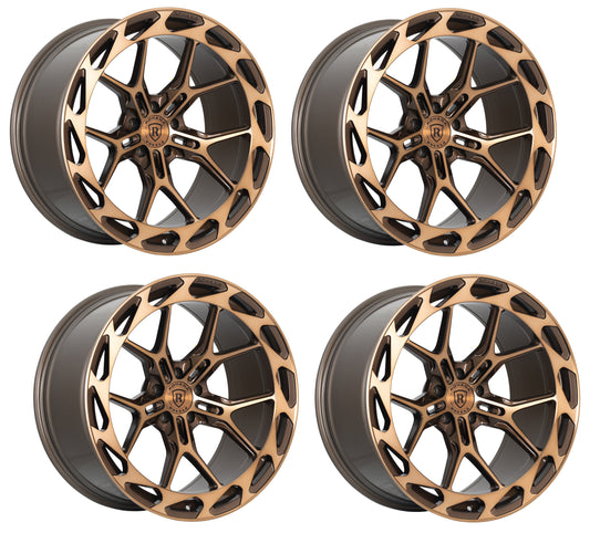 C8 Corvette Wheels: Rohana RFX19 - Machine Bronze (Set)