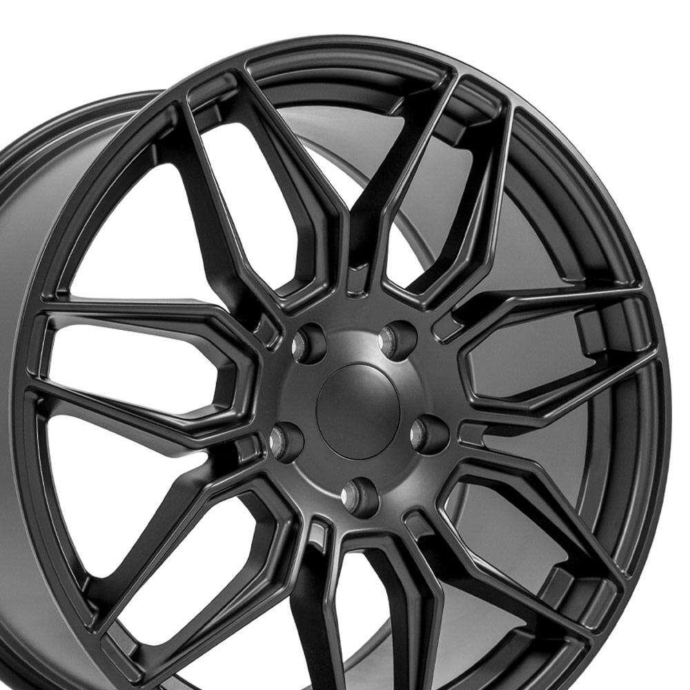 C8 Corvette Spider Replica Wheel - Satin Black (close up)