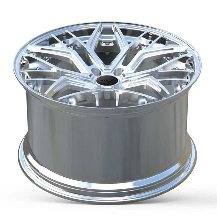 C8 Corvette Wheels: ALT FORGED DL20 2pc - Brushed Aluminum w/ Polished Barrel (concave)