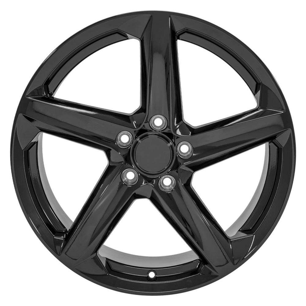 C8 Corvette Z06 Gloss Black Replica Wheel Frontal View