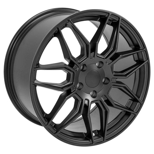 C8 Corvette Z06 Spider Satin Black Replica Wheel - Angle View