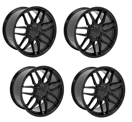 Set of Four C8 Corvette Z06 Spyder Replica Wheels - Gloss Black