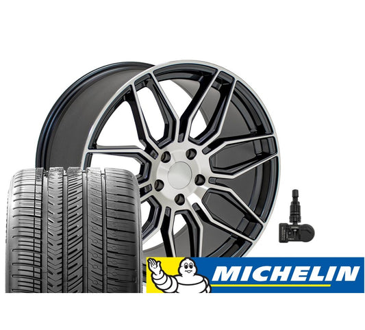 C8 Corvette Z06 Spider Machine Face Replica Wheel & Tire Package -  Complete Set