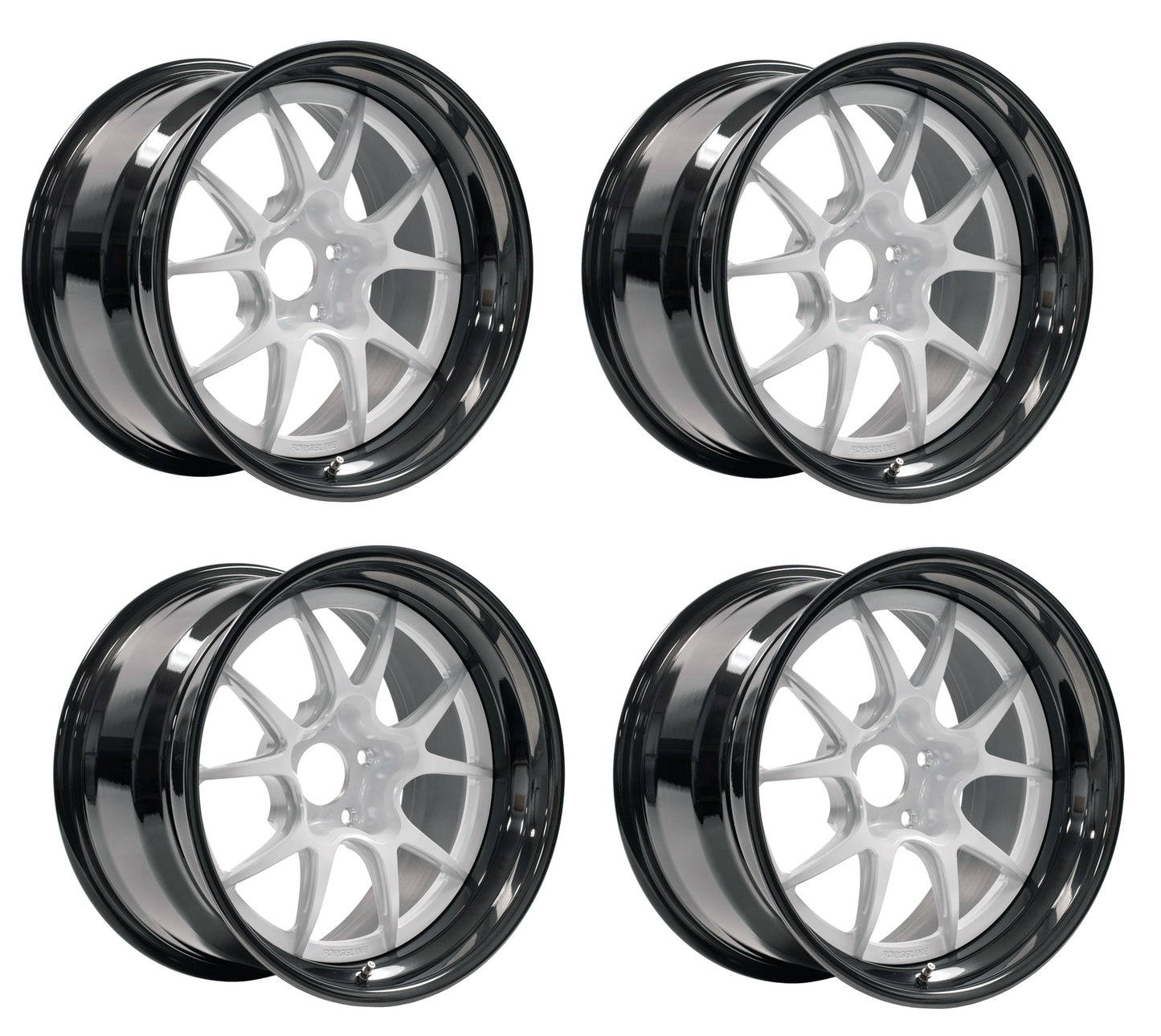 Corvette Wheels: Forgeline GA3R - Pearl White w/ Black Lip (Set)