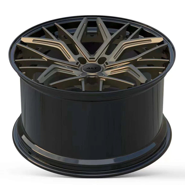 C8 Corvette Wheels: ALT FORGED DL20 2pc - Bronze w/ Gloss Black Lip (concave)