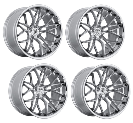 C8 Corvette Wheels: Rohana RFC3 - Machine Silver w/ Chrome Lip (Set)