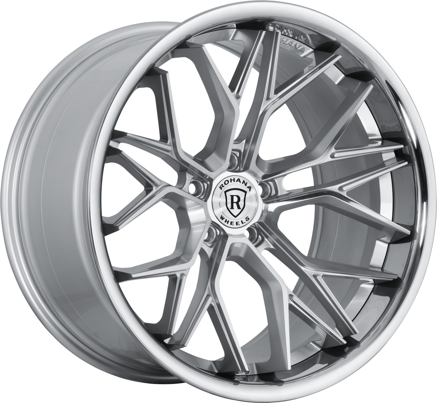 C8 Corvette Wheels: Rohana RFC3 - Machine Silver w/ Chrome Lip C8 Corvette Wheels: Rohana RFC3 - Machine Silver w/ Chrome Lip
