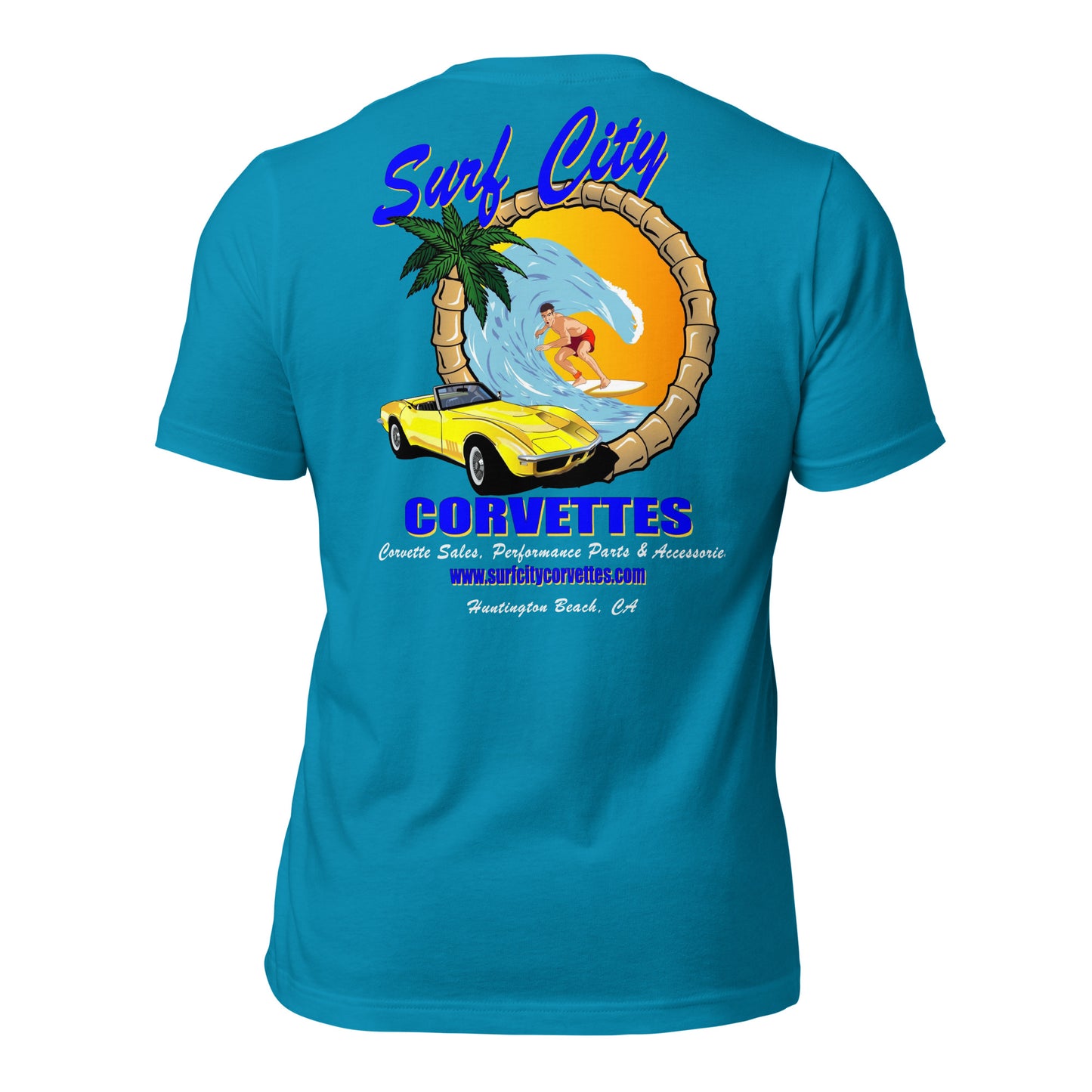 Surf City Corvettes T-Shirt - Aqua