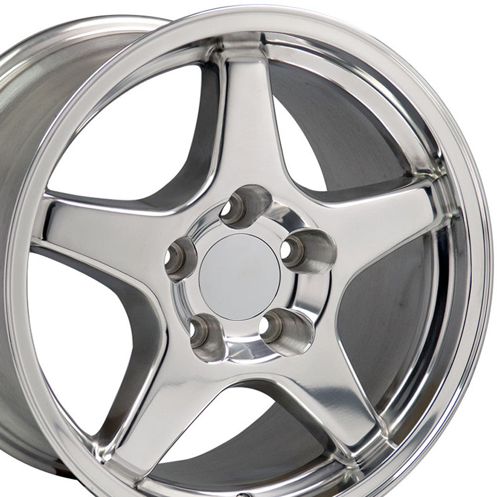 C4 Corvette ZR1 Replica Wheel - Polished close up view