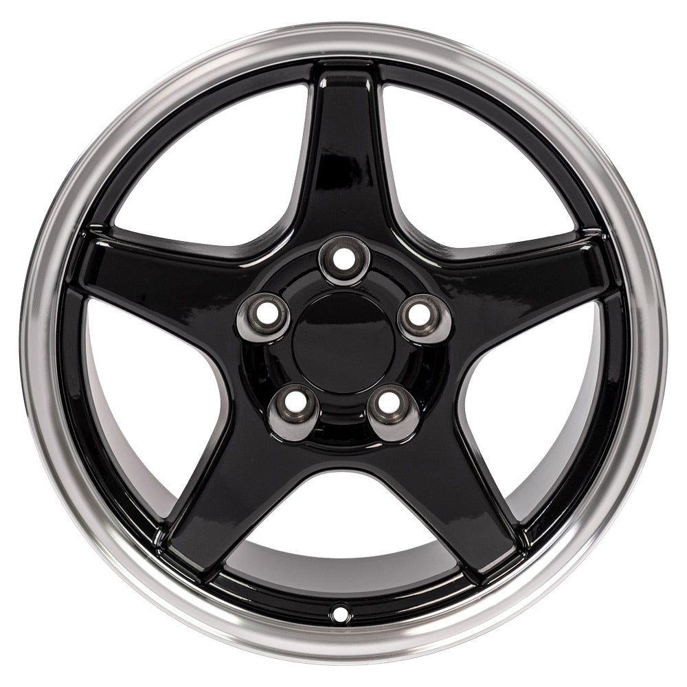 C4 ZR1 Corvette Replica Wheel - Gloss Black front view