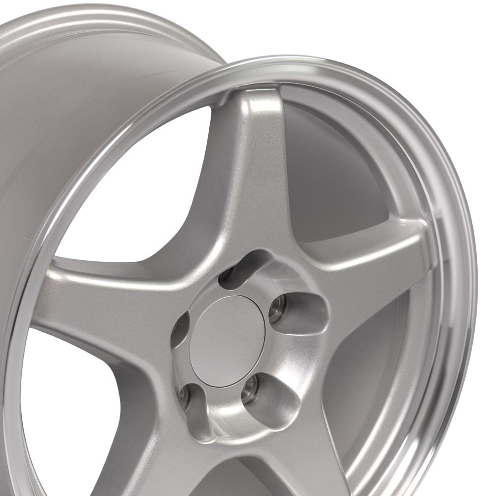 C4 ZR1 Corvette Replica Wheel - Silver angle view